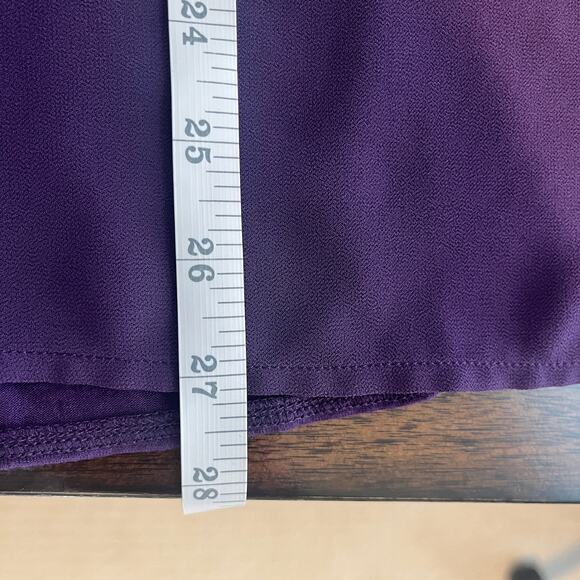 Michael Kors MK Layered-Look V-Neck 3/4 Sleeve Top Blouse Purple Size M - Picture 10 of 10